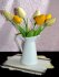 Купить искусственные цветы для интерьера. Льняные тюльпаны ручной работы.